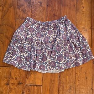 J. Crew Blue and Cream Patterned Skirt